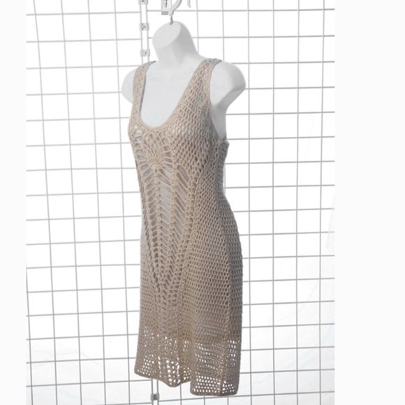 Zara Dresses & Skirts - Zara Zara-knirt Hand Knit Tan Dress Size M NWT